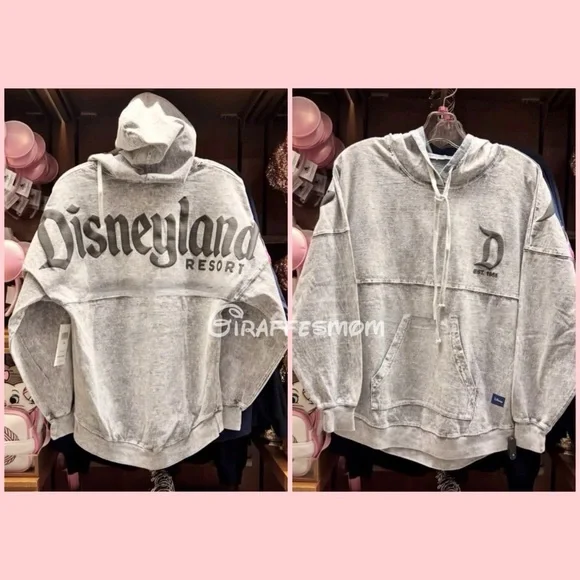 Disneyland Stonewashed Gray Hooded Spirit Jersey NEW - Picture 1 of 3